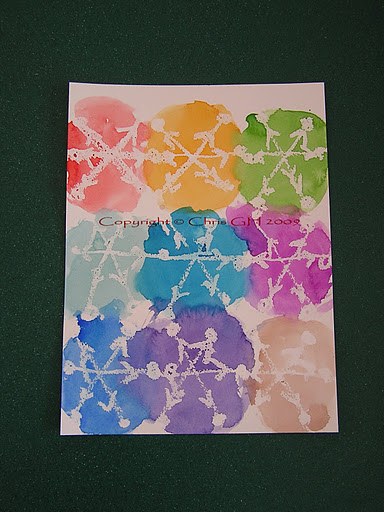 Alex's Art Project - Watercolor Resist Snowflakes
