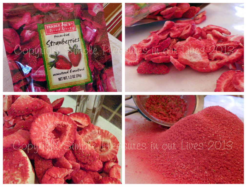 Grind the strawberries in a food processor until fine. Sieve.