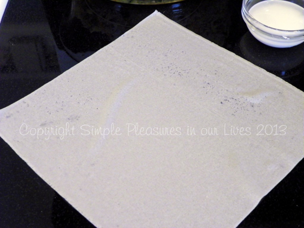 Place wrapper on a flat surface