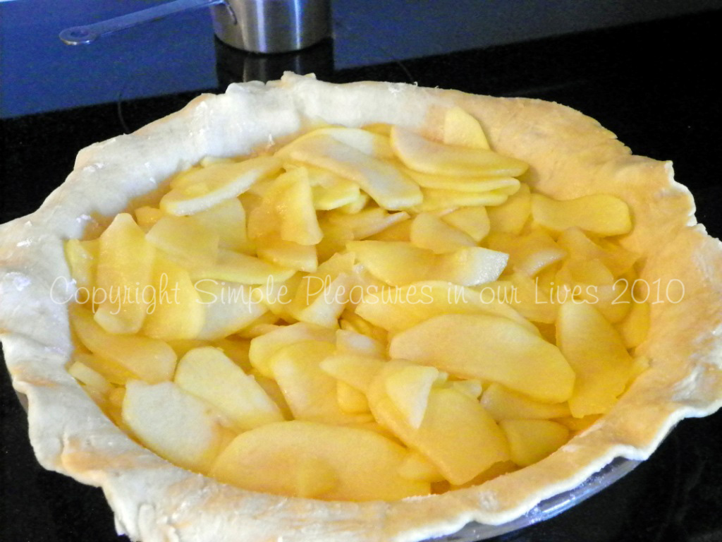 Start layering with apples